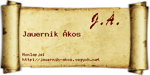 Jauernik Ákos névjegykártya